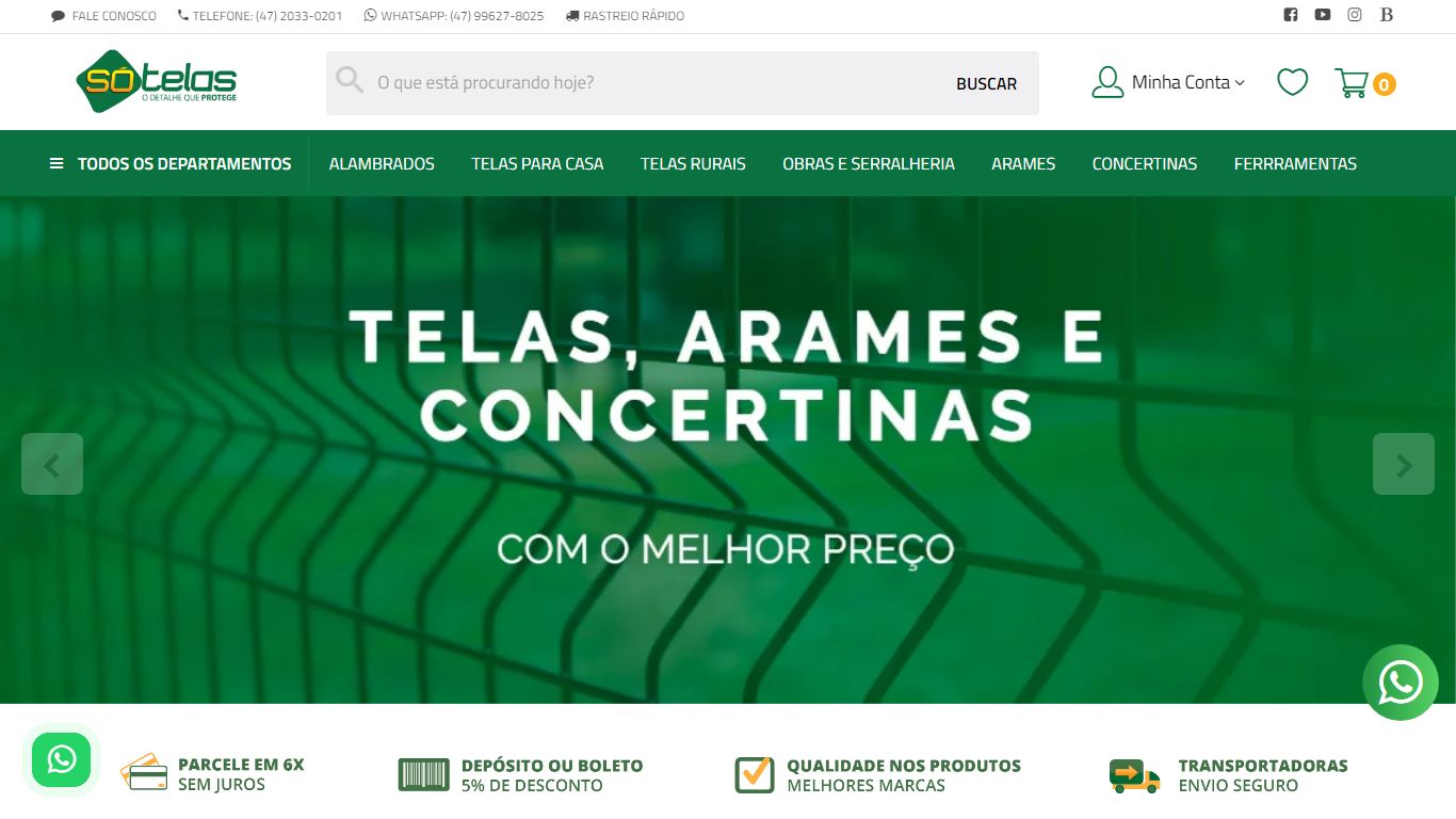 Só Telas Online - As melhores telas para cercamentos residenciais e rurais
